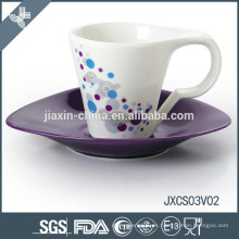 Taza y platillo de café de la porcelana de 180CC 12pcs, sistema coloreado de la taza, taza de café